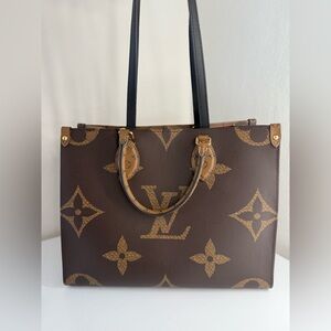 LOUIS VUITTON OnTheGo MM Giant Monogram Reverse Canvas Tote Bag